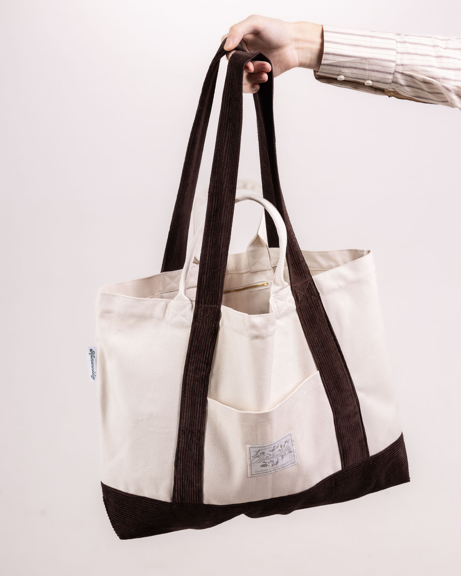 taska_fw25_hneda2_U2 Velká plátěná taška